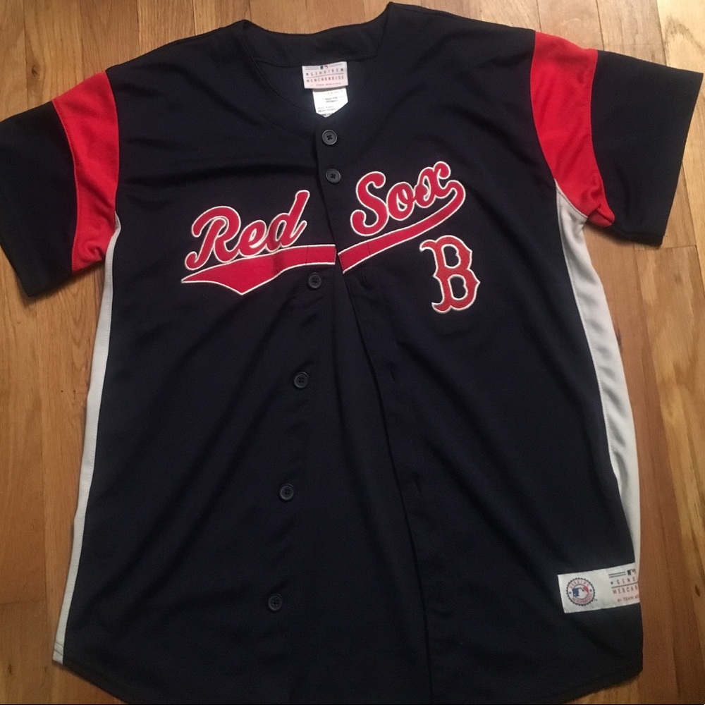 Red and blue women’s Red Sox button up